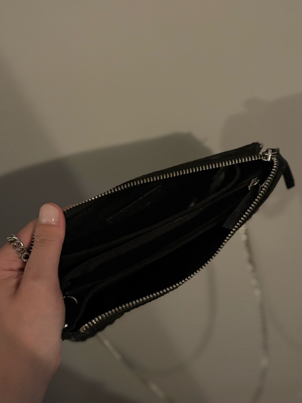 Zara Black Studded Crossbody Bag/ Clutch, worn few times, perfect condition - Picture 4 of 4
